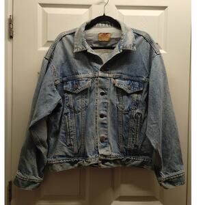 Vintage 80s 90s Levi Strauss Men Size Large Denim Jean Trucker Jacket 70507-0214